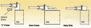 Mounting Options - Outside Mounts: "L" Frame ~ Deco Frame ~ Hang Strip